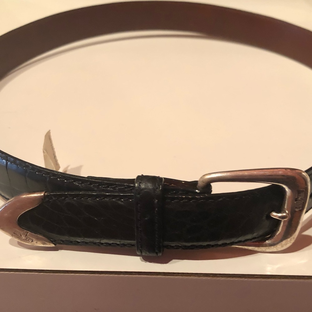 Classic Polo Ralph Lauren black American Alligator belt with 925 sterling buckle